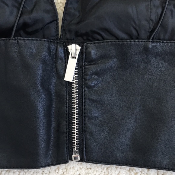 Tobi black faux leather bralette top - Picture 3 of 4
